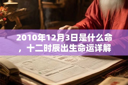 2010年12月3日是什么命,十二时辰出生命运详解 2010年12月3日是什么命,十二时辰出生命运详解