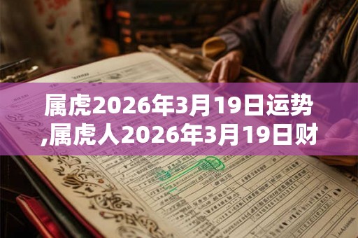属虎2026年3月19日运势,属虎人2026年3月19日财运,生肖虎2026年3月19日运势