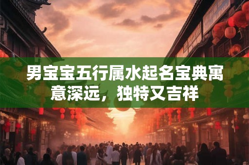 男宝宝五行属水起名宝典寓意深远，独特又吉祥