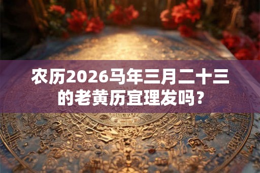 农历2026马年三月二十三的老黄历宜理发吗? 农历2026马年三月二十三的老黄历宜理发吗?