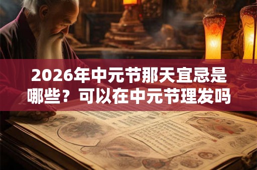 2026年中元节那天宜忌是哪些？可以在中元节理发吗？