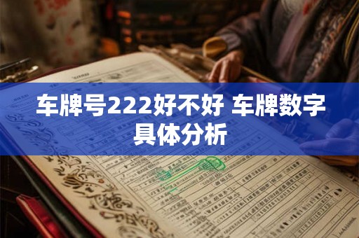 车牌号222好不好 车牌数字具体分析