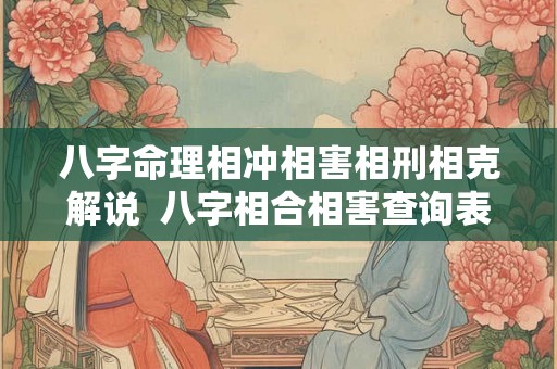 八字命理相冲相害相刑相克解说  八字相合相害查询表