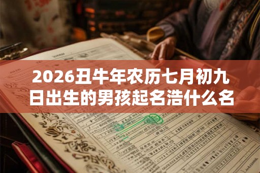 2026丑牛年农历七月初九日出生的男孩起名浩什么名字？