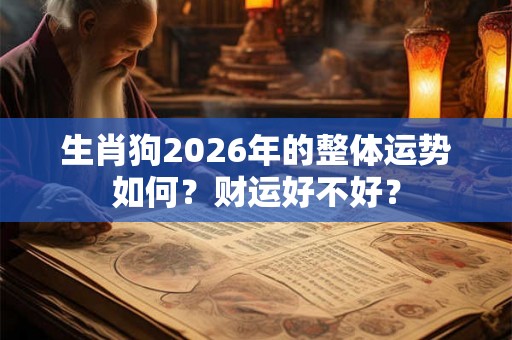 生肖狗2026年的整体运势如何？财运好不好？