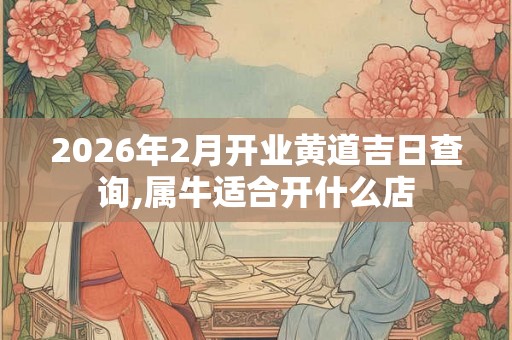 2026年2月开业黄道吉日查询,属牛适合开什么店