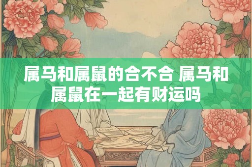 属马和属鼠的合不合 属马和属鼠在一起有财运吗