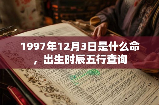 1997年12月3日是什么命，出生时辰五行查询