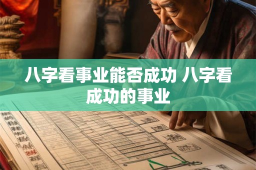 八字看事业能否成功 八字看成功的事业