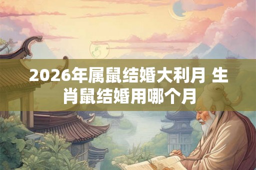 2026年属鼠结婚大利月 生肖鼠结婚用哪个月