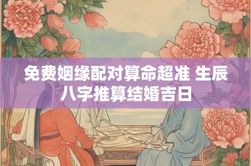 免费姻缘配对算命超准 生辰八字推算结婚吉日