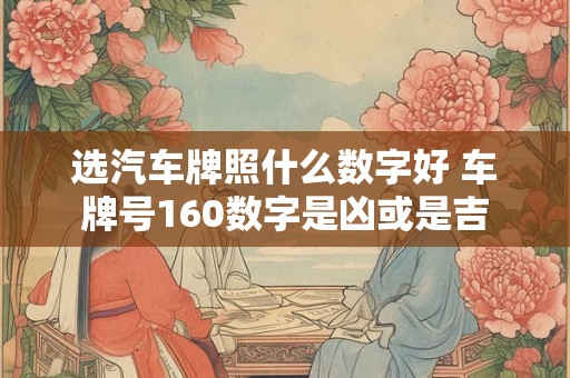 选汽车牌照什么数字好 车牌号160数字是凶或是吉