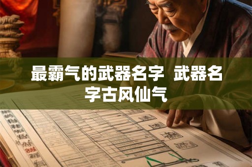 最霸气的武器名字  武器名字古风仙气