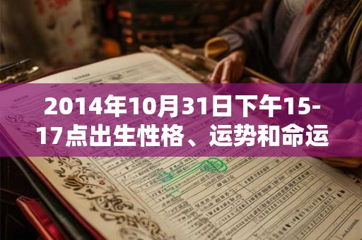 2014年10月31日下午15-17点出生性格、运势和命运