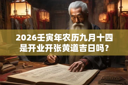 2026壬寅年农历九月十四是开业开张黄道吉日吗？