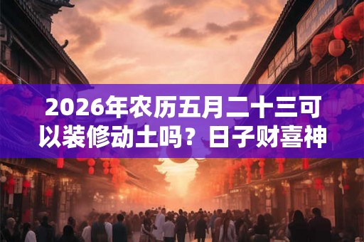 2026年农历五月二十三可以装修动土吗？日子财喜神方位？