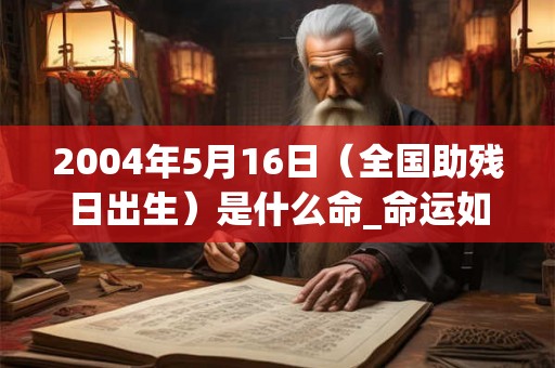 2004年5月16日（全国助残日出生）是什么命_命运如何