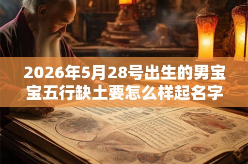2026年5月28号出生的男宝宝五行缺土要怎么样起名字