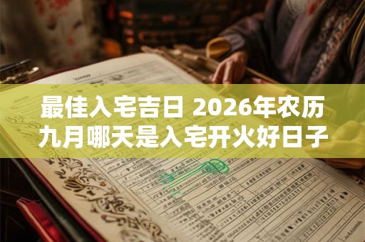 最佳入宅吉日 2026年农历九月哪天是入宅开火好日子