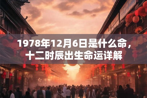 1978年12月6日是什么命,十二时辰出生命运详解 1978年12月6日是什么命,十二时辰出生命运详解