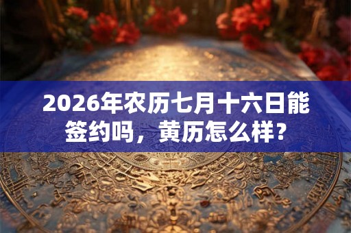 2026年农历七月十六日能签约吗，黄历怎么样？