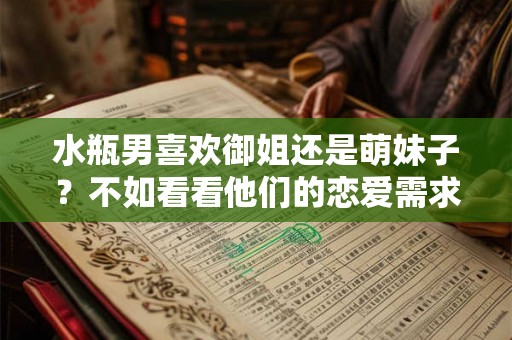 水瓶男喜欢御姐还是萌妹子？不如看看他们的恋爱需求