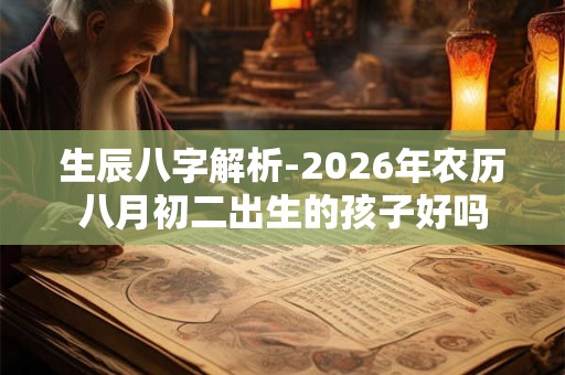 生辰八字解析-2026年农历八月初二出生的孩子好吗