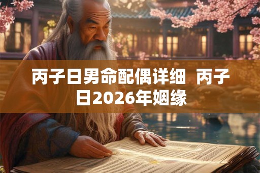 丙子日男命配偶详细  丙子日2026年姻缘
