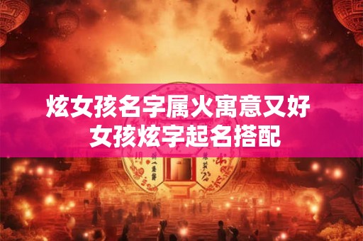炫女孩名字属火寓意又好  女孩炫字起名搭配