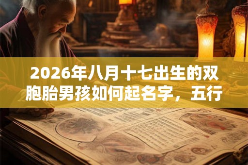 2026年八月十七出生的双胞胎男孩如何起名字，五行属什么？