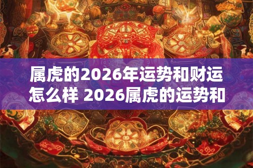 属虎的2026年运势和财运怎么样 2026属虎的运势和财运如何