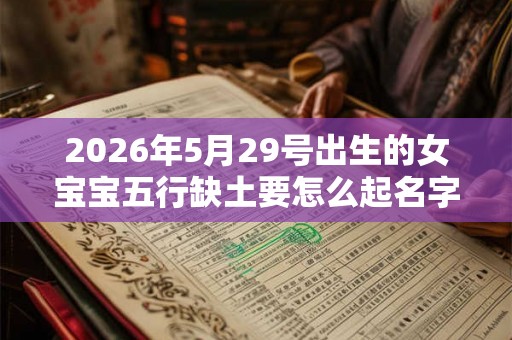 2026年5月29号出生的女宝宝五行缺土要怎么起名字