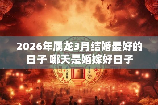2026年属龙3月结婚最好的日子 哪天是婚嫁好日子