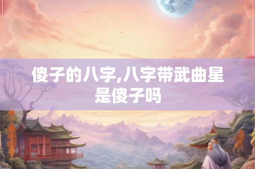 傻子的八字,八字带武曲星是傻子吗