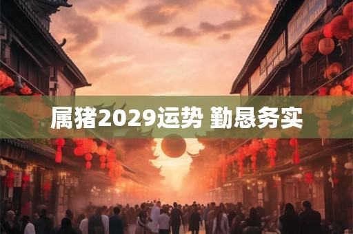 属猪2029运势 勤恳务实