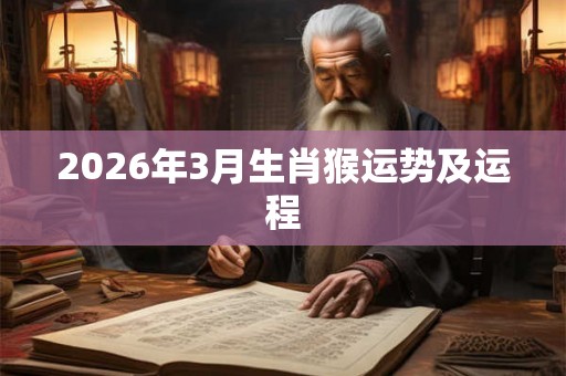 2026年3月生肖猴运势及运程