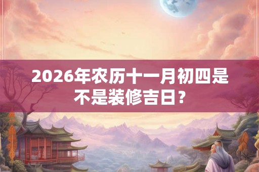 2026年农历十一月初四是不是装修吉日？
