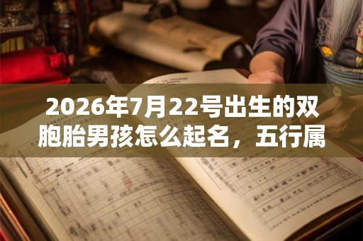 2026年7月22号出生的双胞胎男孩怎么起名，五行属什么