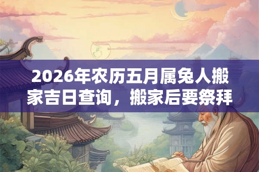2026年农历五月属兔人搬家吉日查询，搬家后要祭拜宅神吗？