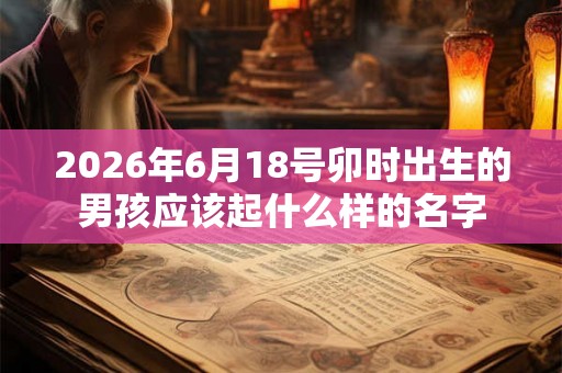 2026年6月18号卯时出生的男孩应该起什么样的名字