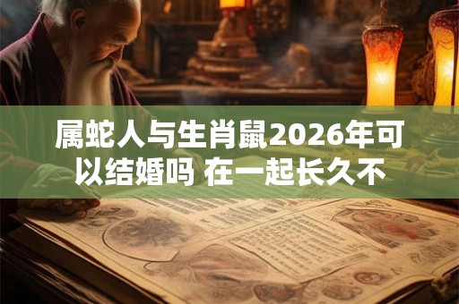 属蛇人与生肖鼠2026年可以结婚吗 在一起长久不