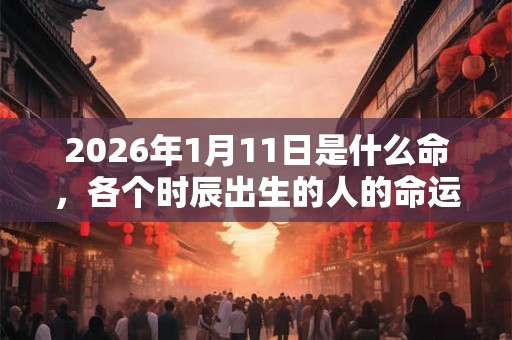 2026年1月11日是什么命，各个时辰出生的人的命运