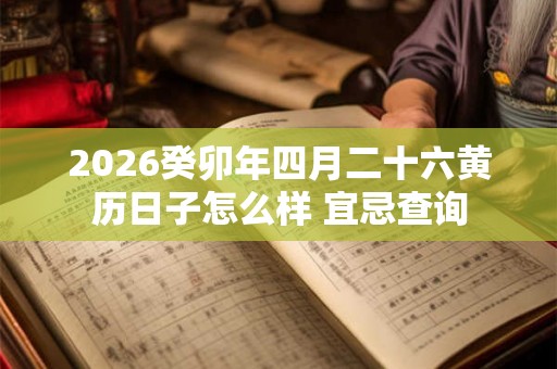2026癸卯年四月二十六黄历日子怎么样 宜忌查询