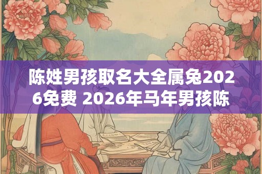 陈姓男孩取名大全属兔2026免费 2026年马年男孩陈姓起名指南
