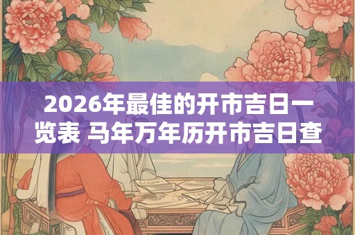 2026年最佳的开市吉日一览表 马年万年历开市吉日查询