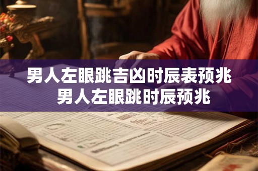 男人左眼跳吉凶时辰表预兆 男人左眼跳时辰预兆 男人左眼跳吉凶时辰表预兆 男人左眼跳时辰预兆