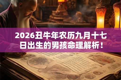 2026丑牛年农历九月十七日出生的男孩命理解析！