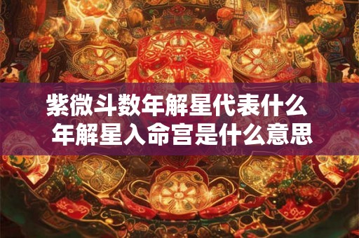紫微斗数年解星代表什么  年解星入命宫是什么意思