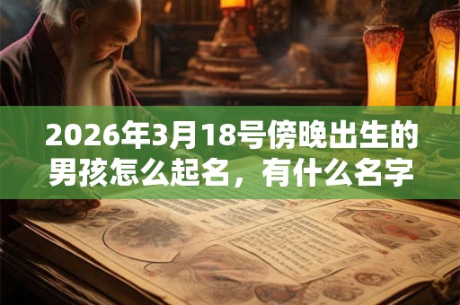 2026年3月18号傍晚出生的男孩怎么起名,有什么名字推荐? 2026年3月18号傍晚出生的男孩怎么起名,有什么名字推荐?