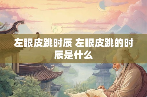 左眼皮跳时辰 左眼皮跳的时辰是什么